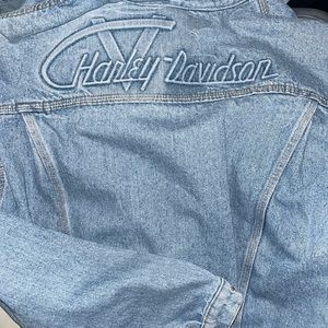 Harley Davidson print Jean jacket